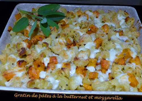 Gratin de pâtes à la butternut et mozzarella