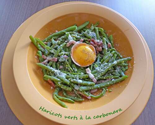 Haricots verts à la carbonara