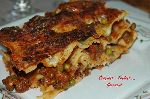 Lasagnes petits pois-viande