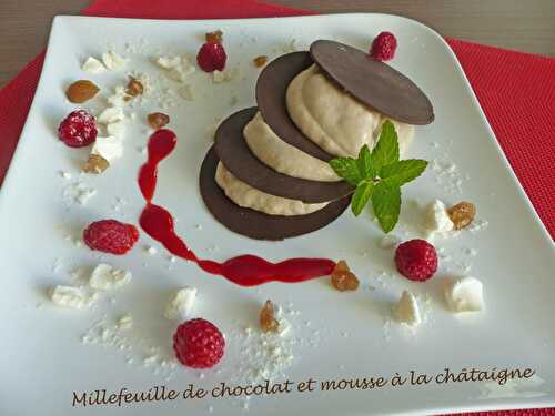 Millefeuille de chocolat et mousse à la châtaigne - Bataille food # 72