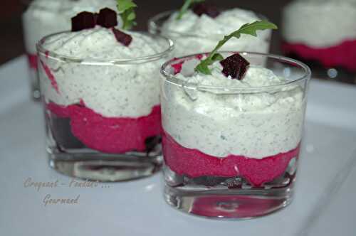 Mousse de betterave-nuage de roquette.