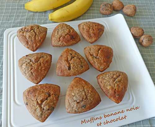 Muffins banane noix et chocolat - Bataille Food # 84