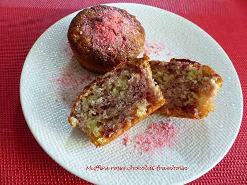 Muffins roses chocolat-framboise