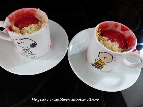 Mug Cake crumble framboise-citron - Foodista Challenge # 32