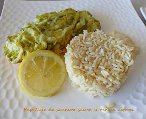 Papillote de saumon sauce et riz au citron - Foodista Challenge #60
