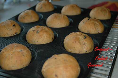 Petits pains tomates-olives-origan