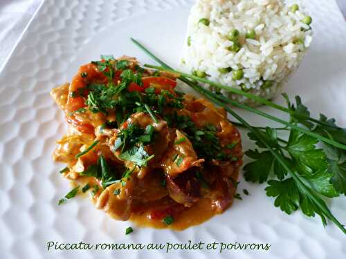 Piccata romana au poulet et poivrons