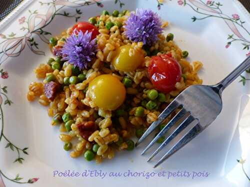 Poêlée d'Ebly au chorizo et petits pois