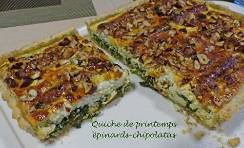 Quiche de printemps épinards-chipolatas