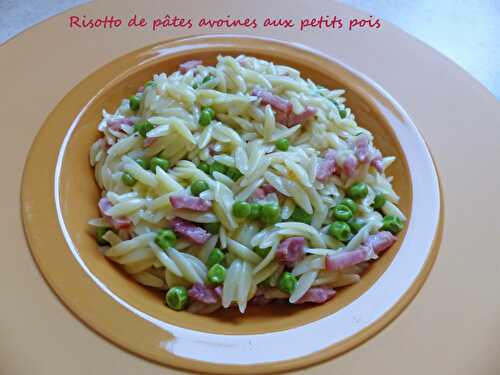 Risotto de pâtes avoines aux petits pois