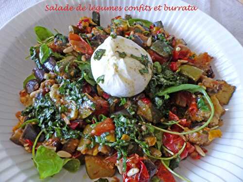 Salade de légumes confits et burrata