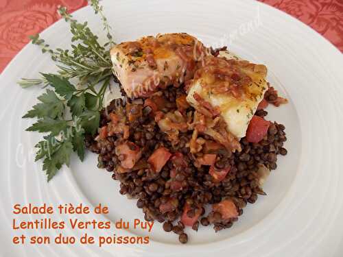 Salade de lentilles au duo de poissons