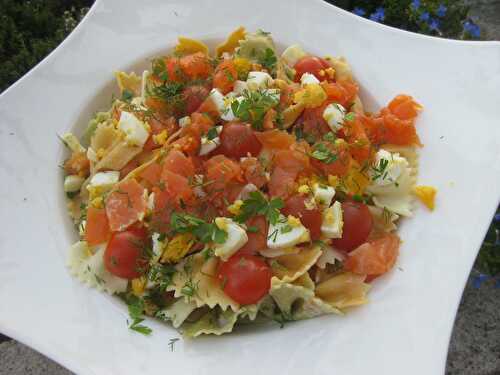 Salade de pâtes au saumon fumé