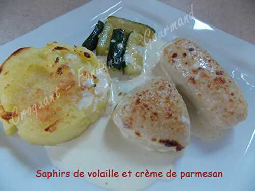 Saphirs de volaille-crème de parmesan