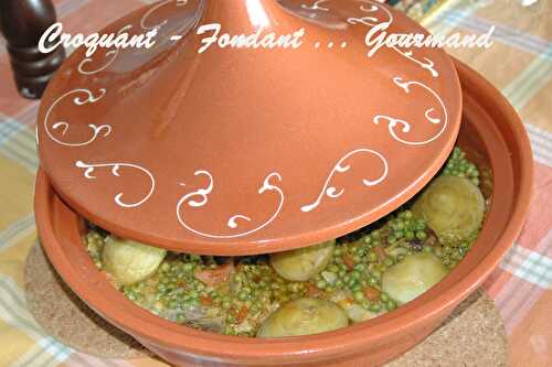 Tajine d'agneau artichauts-petits pois.