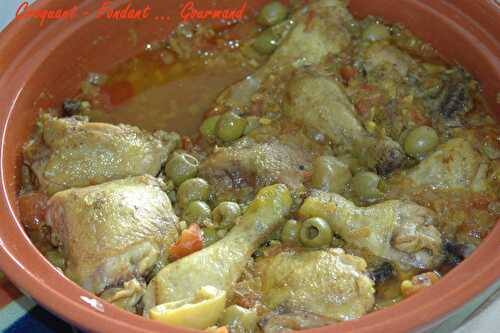 Tajine de poulet aux citrons confits.