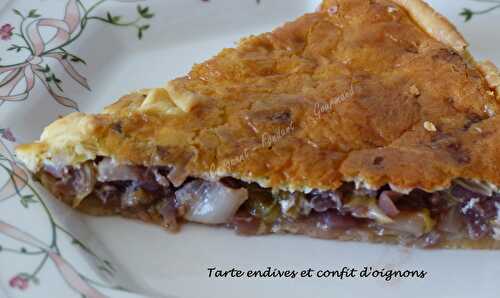 Tarte endives et confit d'oignons