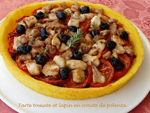 Tarte tomate et lapin en croute de polenta - Recettes autour d'un ingrédient # 42 - Croquant Fondant Gourmand