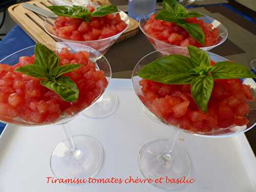 Tiramisu tomates chèvre et basilic