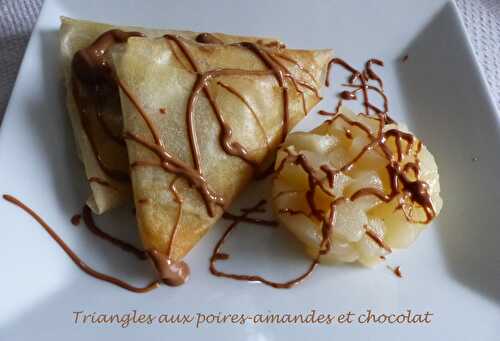 Triangles aux poires-amandes et chocolat