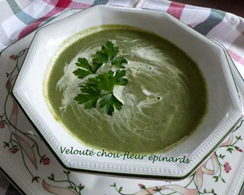 Velouté chou-fleur épinards