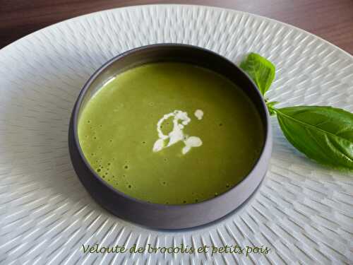 Velouté de brocolis et petits pois