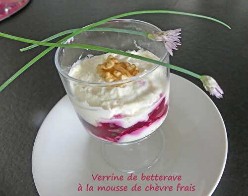 Verrine de betterave à la mousse de chèvre frais