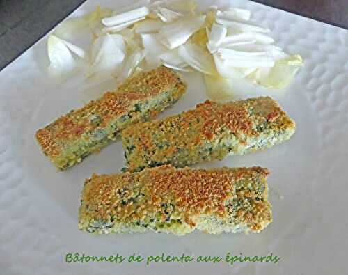 Bâtonnets de polenta aux épinards