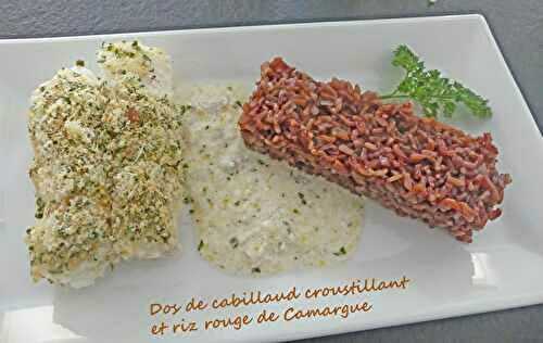 Dos de cabillaud croustillant et riz rouge de Camargue