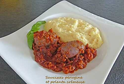 Saucisses perugine et polenta crémeuse