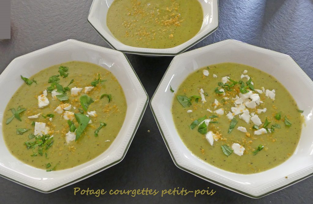 Potage courgettes petits pois