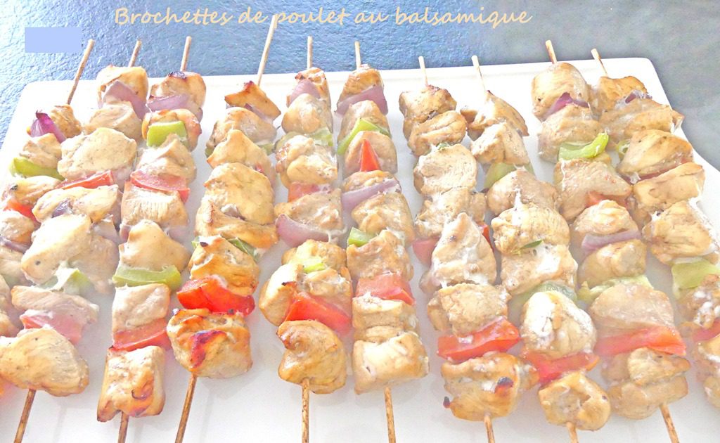 Brochettes de poulet au balsamique