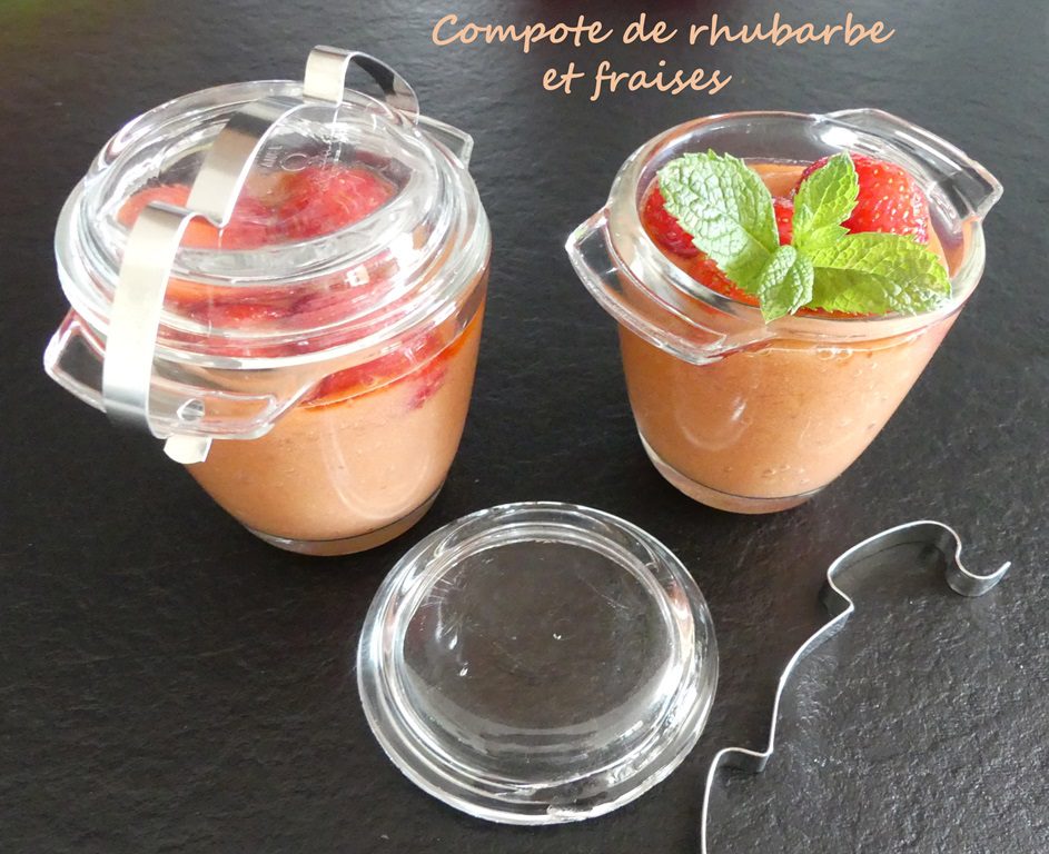 Compote de rhubarbe et fraises