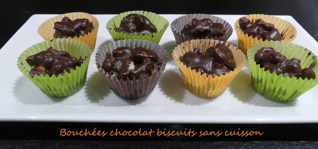 Bouchées chocolat biscuits sans cuisson