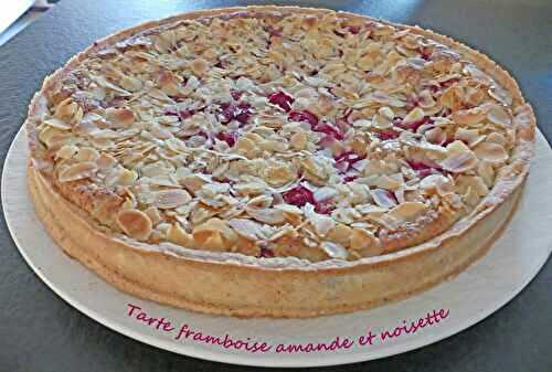 Tarte framboise amande et noisette