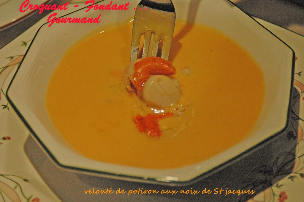 Velouté de potiron aux noix de St jacques