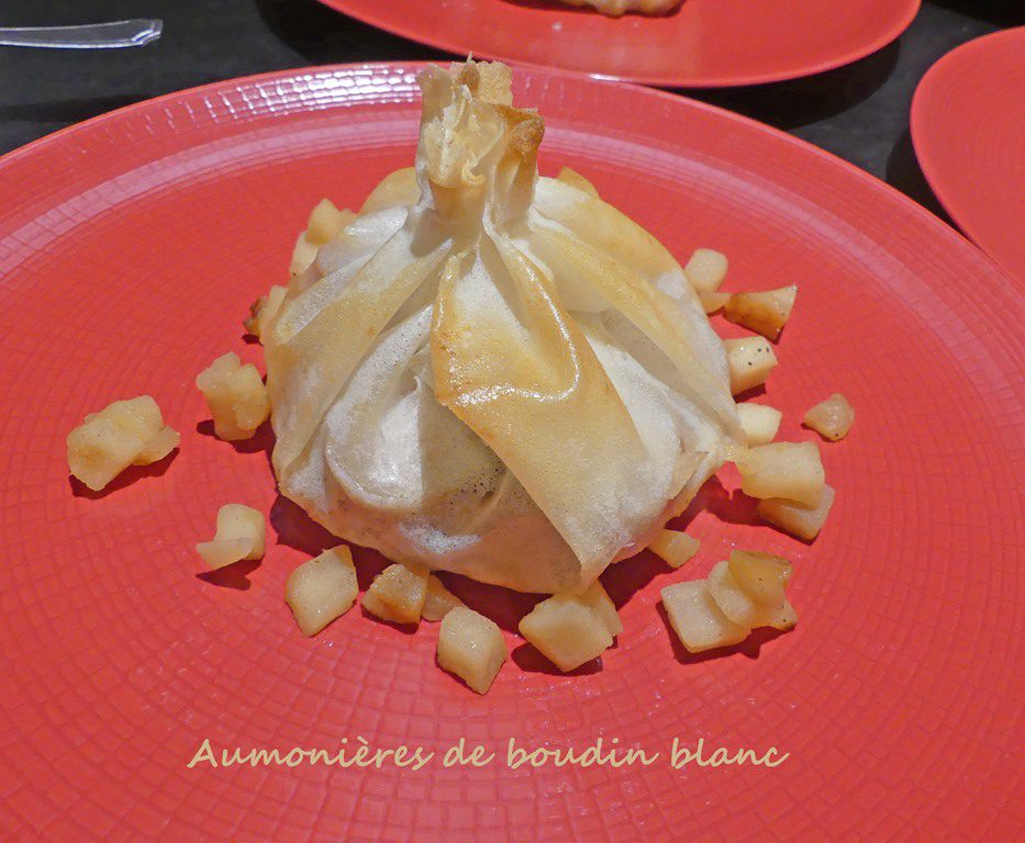 Aumonières de boudin blanc