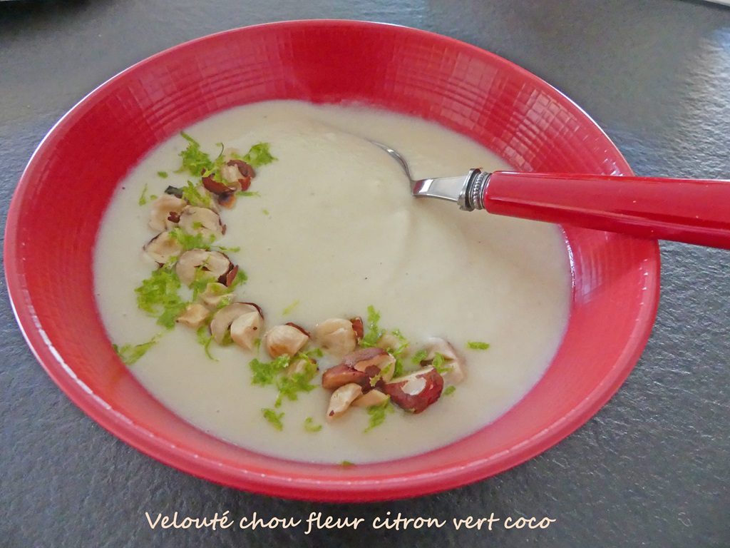 Velouté chou-fleur citron vert coco