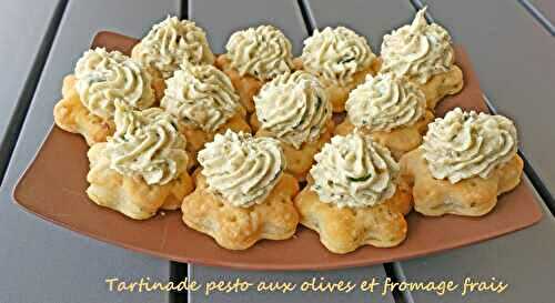 Tartinade pesto aux olives et fromage frais *