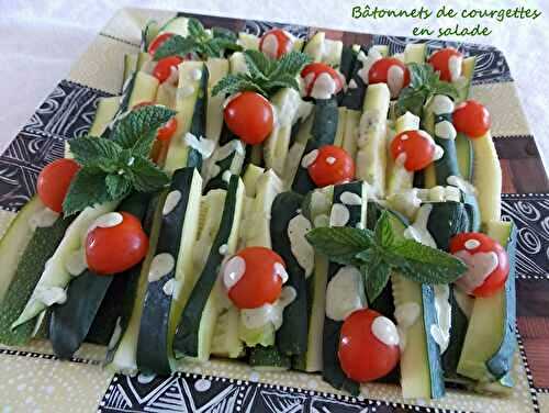 Bâtonnets  courgettes en salade *