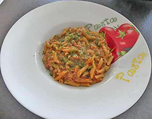 One pot pasta de mini penne rigate à la viande hachée *