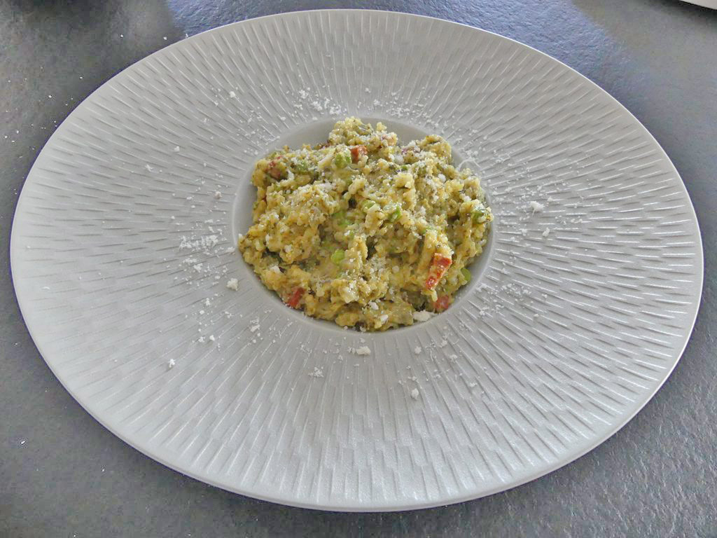 Risotto aux épinards et petits pois au Thermomix *