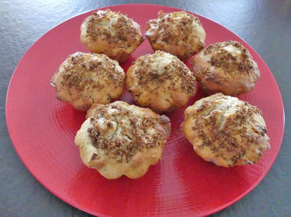 Muffins aux abricots secs et noisettes *