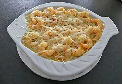 Petit gratin crevettes poireaux *