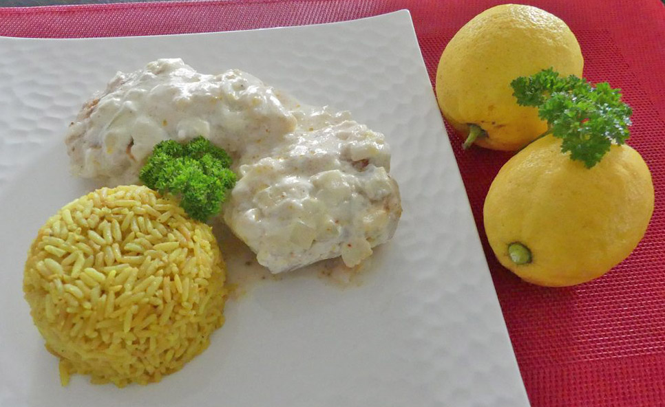 Dos de cabillaud aux épices citron et lait de coco *