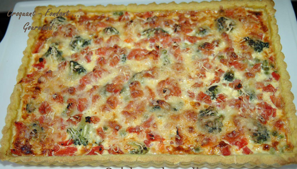 Quiche au brocoli et aux petits légumes *