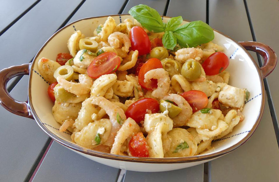 Salade d’orecchiette aux crevettes *