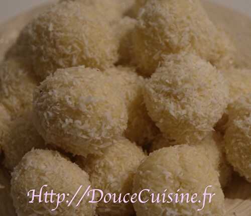 Truffes au chocolat blanc et noix de coco Douce Cuisine