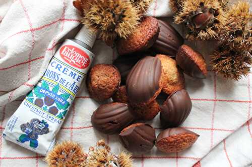 Madeleines chocolat coeur crème de marrons inspirées de Christophe Adam