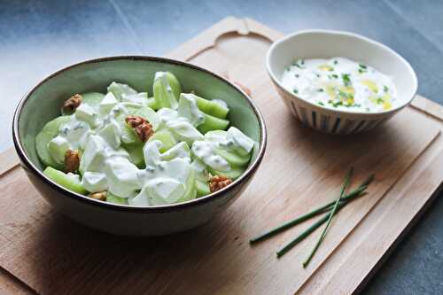 Salade de concombre façon tzatziki